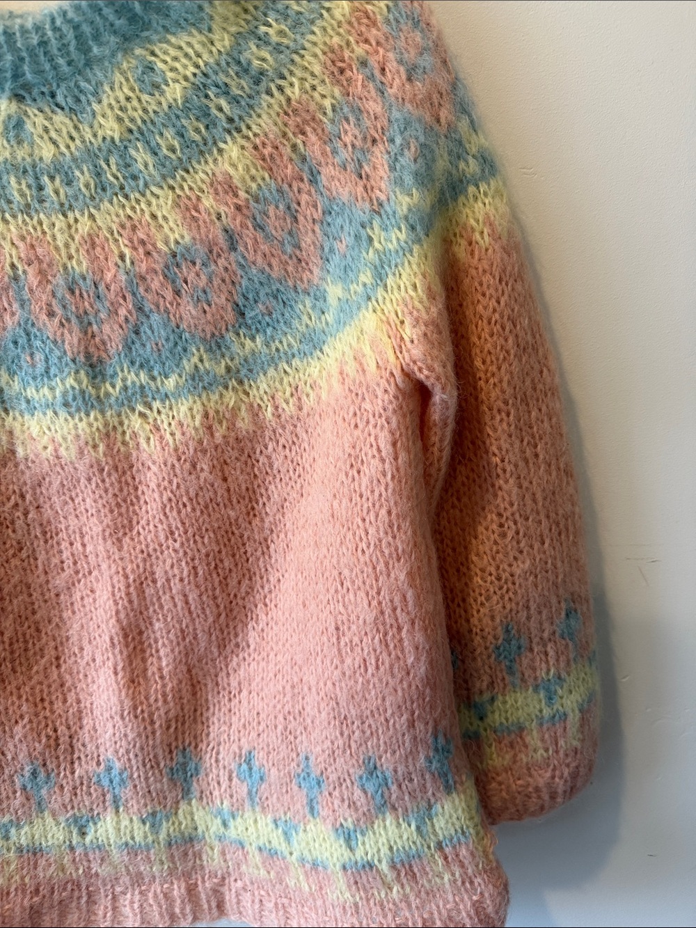 Pastel Fair Isle Wool Sweater - Pastel - Picture 3 of 5